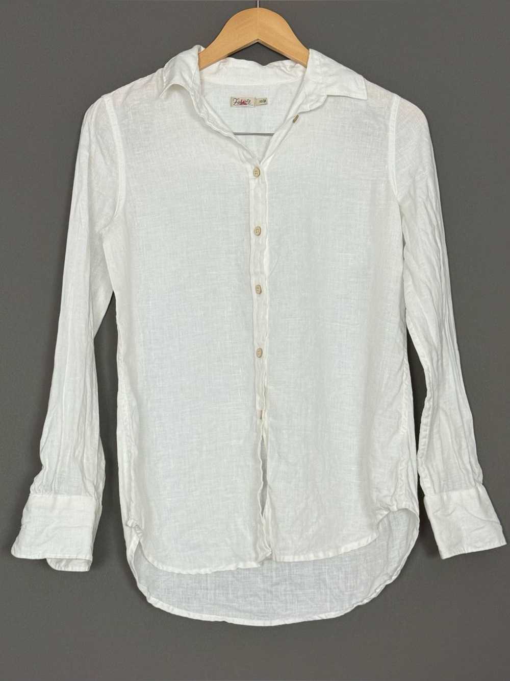Faherty Laguna Linen Relaxed Shirt Women White XS Quiet Luxury